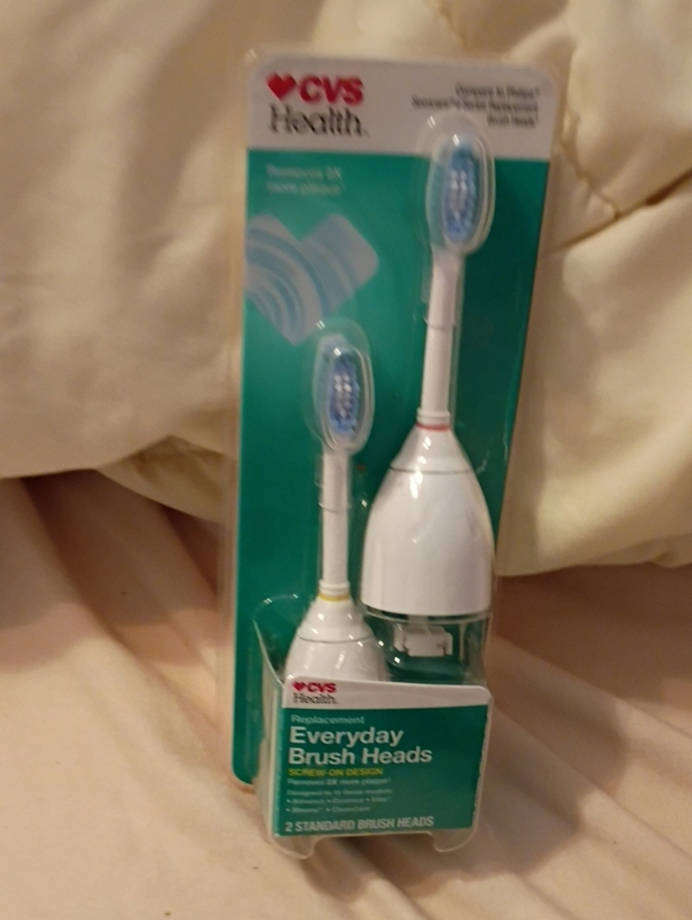 CVS White Electric Toothbrush Replacement Brush Heads - 2 Pack
